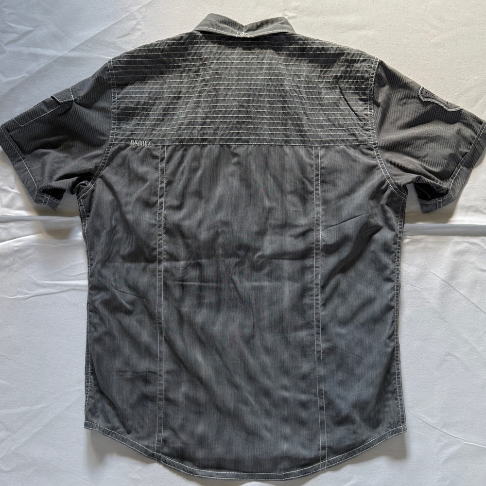 Affliction Black Premium Skull Patch Button Up Sh… - image 7